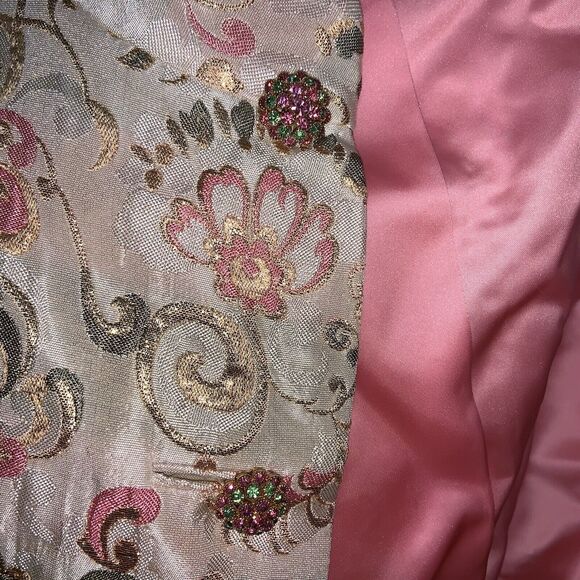 1960s Vintage Sara Fredricks Pink/Ivory 2 Piece Gown & Overcoat, Sz 4/6 *Read - Picture 8 of 12